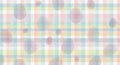 Pastel Plaid Fabric Texture with Easter Eggs Repeating Seamless Pattern in Light Blue Pink Green Yellow for Textile Royalty Free Stock Photo