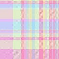 Pastel plaid pattern in pink, blue, yellow, and green. Soft, versatile textile design for backgrounds, fabrics, or creative Royalty Free Stock Photo