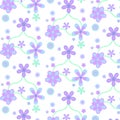 Pastel purple blue simple flower pattern