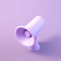 Pastel purple icon of 3d loudspeaker