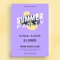 Pastel purple summer party poster swimming diving mask template decorative design vector