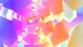 pastel purple to orange gradation abstract background hexagon pyramid three-dimensional structure