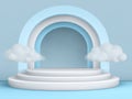 Pastel Rainbow Arch with Clouds and White Royalty Free Stock Photo