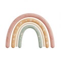 Pastel Rainbow Arch Illustration with Boho Patterns Royalty Free Stock Photo