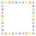 Pastel Rainbow Argyle Stars Border