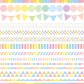 Pastel rainbow banners.