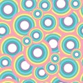 Pastel rainbow circle vector seamless pattern Royalty Free Stock Photo