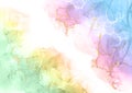 Pastel rainbow coloured hand painted alcohol ink design Royalty Free Stock Photo