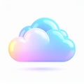 Pastel Rainbow 3D Cloud Icon Design Royalty Free Stock Photo