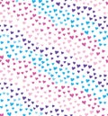 Pastel Rainbow Hearts Diagonal Vector Pattern Royalty Free Stock Photo