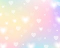 Pastel rainbow light gradient hearts background