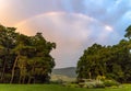 Pastel Rainbow Over Valley Royalty Free Stock Photo