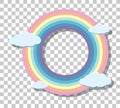 Pastel rainbow ring frame isolated on transparent background