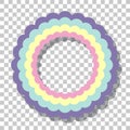 Pastel rainbow ring frame isolated on transparent background