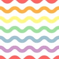 Pastel rainbow wavy stripe seamless pattern