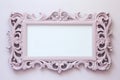 Pastel rectangle decorative ornate picture frame. AI generated