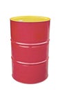 Pastel red metal barrel isolated on white. Royalty Free Stock Photo