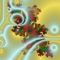 Pastel red yellow smoky colorful shapes bright shapes fractal, blur lights, shapes, geometries, abstract background