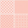 4 Pastel retro different seamless patterns tiling. Royalty Free Stock Photo