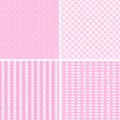 4 Pastel retro different seamless patterns tiling. Royalty Free Stock Photo