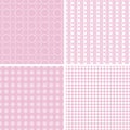 Pastel retro different vector seamless patterns Royalty Free Stock Photo