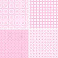 Pastel retro different vector seamless patterns. Royalty Free Stock Photo