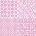 4 Pastel retro different vector seamless patterns Royalty Free Stock Photo