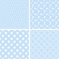 4 Pastel retro different seamless patterns tiling. Royalty Free Stock Photo