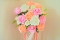 Pastel Rose Artificial Flowers bouquet Royalty Free Stock Photo