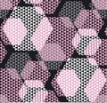 Pastel rosy color modern geometry hexagon tulle pattern.