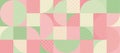 Pastel rosy and green geometric seamless pattern.