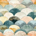 Pastel Scalloped Tile Pattern - Trendy Aesthetic for Backgrounds Royalty Free Stock Photo