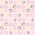 Polka dot pattern with grunge color circle on pink Royalty Free Stock Photo