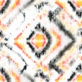 Pastel Seamless Ethnic Art Painting. Ornament Tribal Banner. Ethnic Design Pattern. ,White Vivid Color Tie Dye Summer Royalty Free Stock Photo