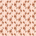 Pastel seamless pattern with ladybugs and drops Royalty Free Stock Photo