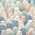 Pastel Sheep Parade. A Dreamy Delight for Kids\' Serene Space