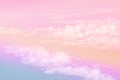 The pastel sky is as beautiful as a dream, suitable for use as a background and material for graphic design.