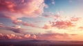 Pastel Sky with soft and fulffy cloudy over city and mountain, Generative ai Royalty Free Stock Photo