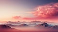 Pastel Sky with soft and fulffy cloudy over mountain, Generative ai Royalty Free Stock Photo