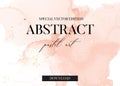 Pastel soft rose and pink brush strokes marble watercolor ink splash in vector. Tender pastel painting for banner, flyer,