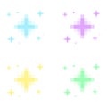 Pastel sparkle pixel art, Sparkling pixel set, vector sparkling pixel set,