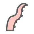 pink pastel squid tentacle flat