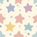 Pastel star seamless pattern for creative design projects. AI Royalty Free Stock Photo