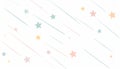Pastel stars and diagonal lines on a white background, creating Royalty Free Stock Photo