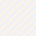 Pastel stripes pattern vector. Seamless diagonal textured lines in purple, green, orange, yellow for shirt, skirt, scarf, notebook Royalty Free Stock Photo