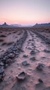 Pastel Sunrise over Desert Landscape
