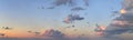 Pastel sunset background. Beautiful sky with cloud. Atmosphere panoramic cloudscape skyline Royalty Free Stock Photo