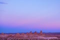 Pastel sunset over the Trona Pinnacles in the Mojave desert Royalty Free Stock Photo