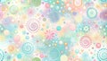 Pastel swirls, bubbles, and flowers a delightful seamless pattern design. Generative AI Royalty Free Stock Photo