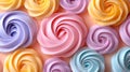 Pastel Swirls of Frosting on a Cake Royalty Free Stock Photo